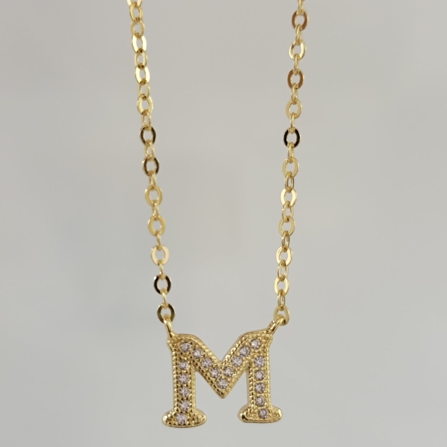 Zircon Letter M Necklace