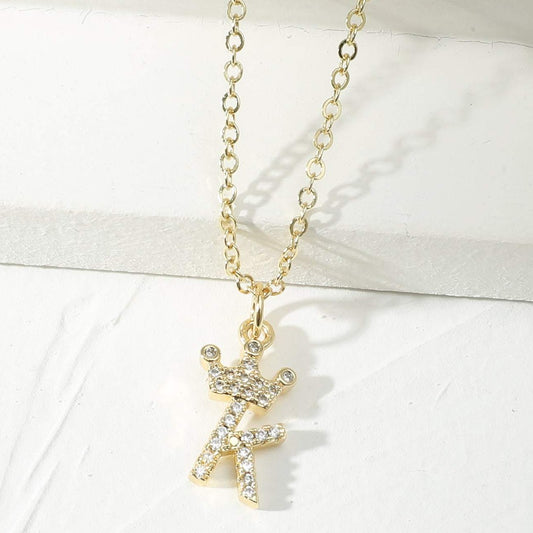 Crowned Initial Necklace