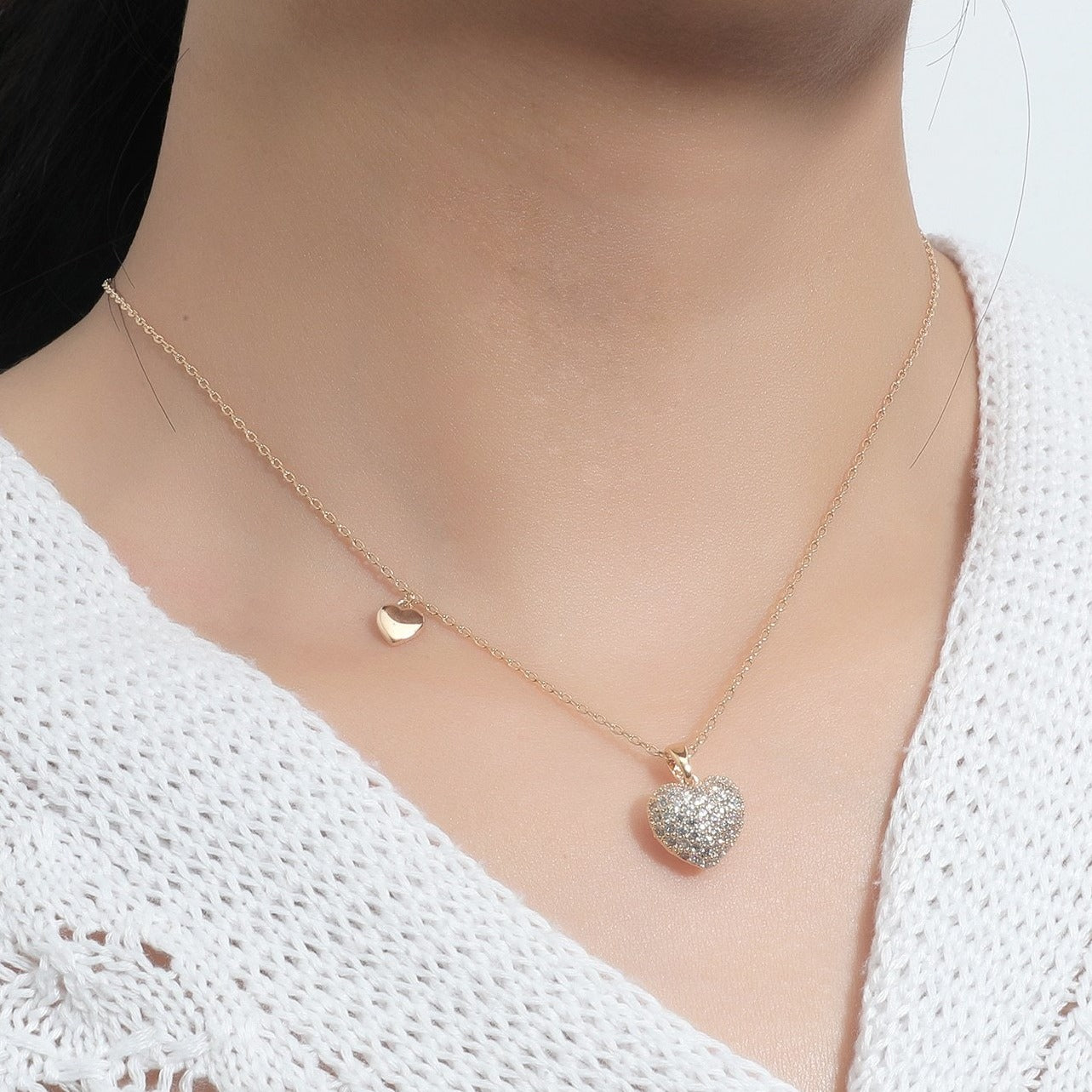 White Gold Heart Shaped Necklace